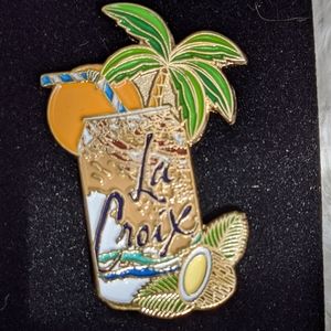 Rare LaCroix Enamel Pin Coconut Palmtree